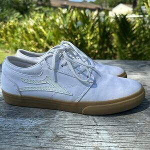 Lakai Griffin Men’s 9.5 White Gum Canvas Skateboarding Sneakers Shoes 890